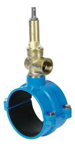 Ventil-Anbohrarmatur, mit IG 11/4 für PVC-Rohr, mit Brücke aus GGG von EWE