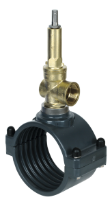 Ventil-Anbohrarmatur, mit IG 11/4" für PVC-Rohr, mit Brücke aus PVC von EWE