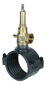 Kugel-Ventil-Anbohrarmatur, mit IG 11/2" für PVC-Rohr, mit Brücke aus PVC von EWE