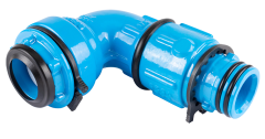 Winkel-Drehfitting 90° 646-02 mit demontierbarem Konusring und mit ZAK®-Spitzende "Typ N" von Hawle
