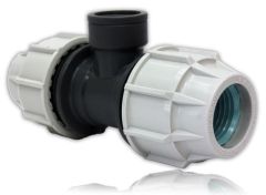 T-Stück mit IG am Mittelstutzen Ø 16mm - 110mm,  12,5 bar, Plasson Serie 18