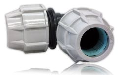 Winkelverschraubung 90°, 16mm-110mm, 12,5 bar Plasson Serie 18